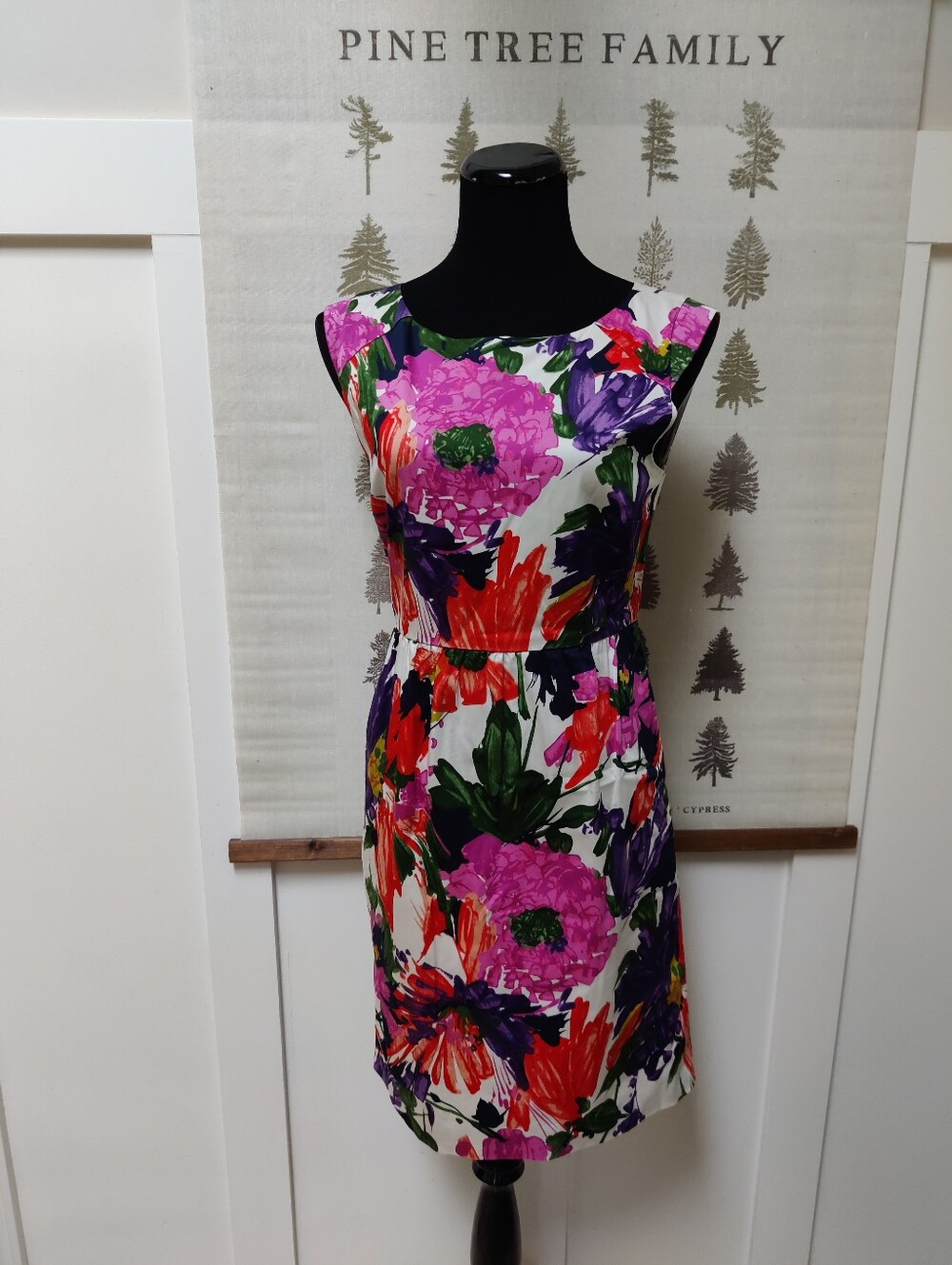 J.CREW Bright Floral Cotton Silk Blend Sheath Dress 6